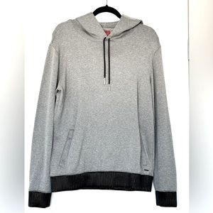 HUGO BOSS Men's Pullover Hoodie with leather design on Sleeves Size M